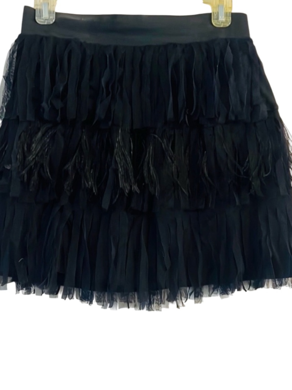 See You Monday Black Ruffled Mini Skirt Size M